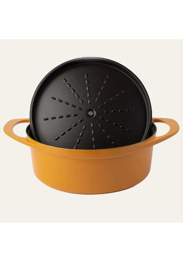 Sürel Potart 28 Cm Yuvarlak Döküm Tencere Parlak Sarı