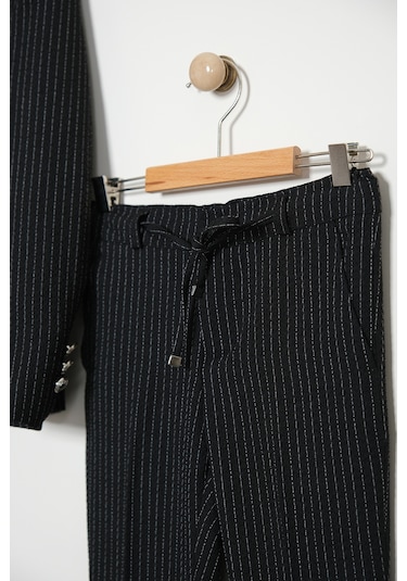 Erkek Çocuk Ceket Gömlek Pantolon Papyonlu Takım Elbise Te.1001y Siyah