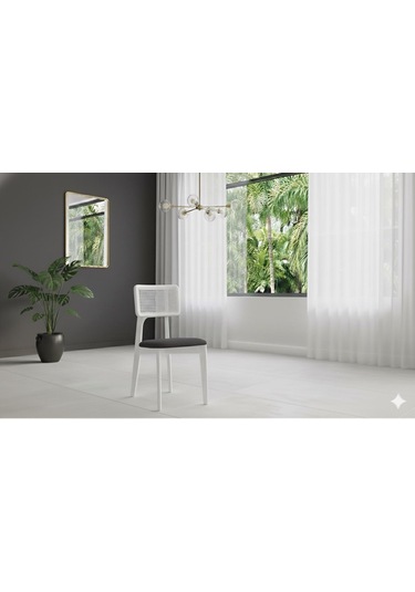 Marel 4 Kişilik Açılır Yemek Masası Takımı Modern Ve Şık Tasarım Beyaz Antrasit