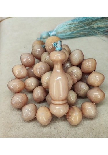 Kehribarkolik Katalin Krem Beyaz Damarlı Şalgamı Tesbih