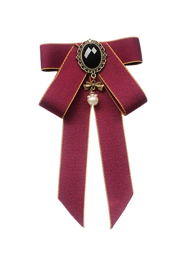 Suntek Şerit Yay Broş Üniforma Bluz Öğrenci Mor-kırmızı Çok Renkli