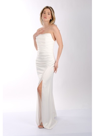 Abiye Elbise Dori 00kb7051 Beyaz