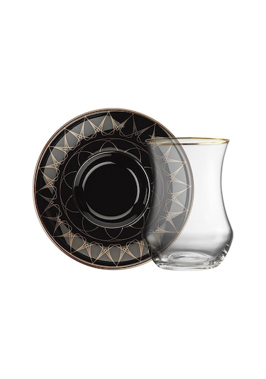 Sandro Moreno 1898 Davinci Siyah 12 Parça 6 Kişilik Çay Seti 150 Ml Siyah