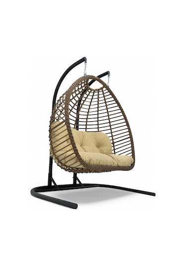 Wellagarden Mily İkili Salıncak, Koyu Kahve Açık Kahve Wellagarden Mily İkili Salıncak, Koyu Kahve Açık Kahve