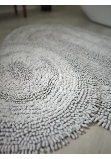 Makaroni Doğal Pamuklu 2'li Banyo Paspas Seti 60x100+50x60 Cm Bej