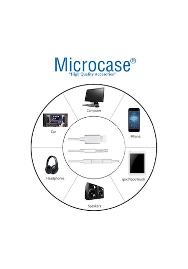 Microcase Ses Kontrol Özellikli Apple iPhone Uyumlu Lightning To Aux Çevirici Mh021