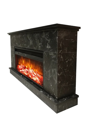 Dlc 1175m Siyah Mermer Desen 1800 Watt Dekoratif Elektrikli Şömine