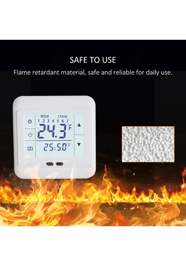 Dianziye Elektrikli Isıtma Termostati - Dokunmatik Lcd Ekranlı, 1 C Hassasiyetli, 6 Zaman Dilimi Programlanabilir, 3600w, Odalar İçin Sıcaklık Kontrol Cihazı