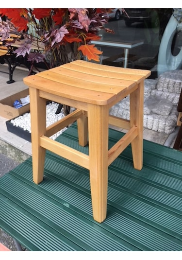 Ahşap 35 Cm. Tabure Gürgen Ağacından Cilalı 1.Kalite