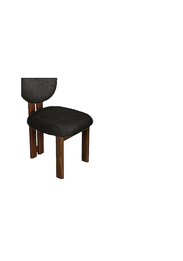 Coco İskandinav Teddy Natural Ahşap Bohem Sandalye Ceviz - Antrasit