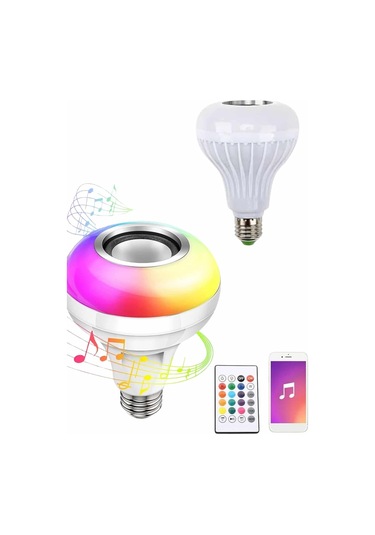 Bluetooth Hoparlör Akıllı Rgb Led Işık Renk Değiştirme Ses Bombası Ampül Görünümlü