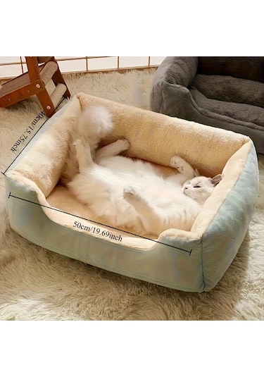 Honeybeeshop Rahat Evcil Hayvan Yatağı Pembe Kare Yuva Yüksek Kalite Xxl Boy 80x60cm Küçük Orta Boy Köpekler İçin Tüm Mevsimler