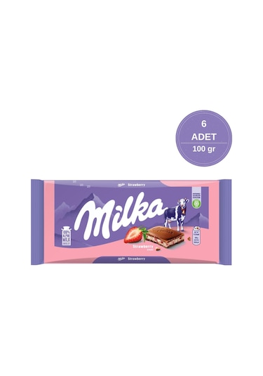 Milka Çilekli Yoğurtlu Tablet Çikolata 6 x 100 G