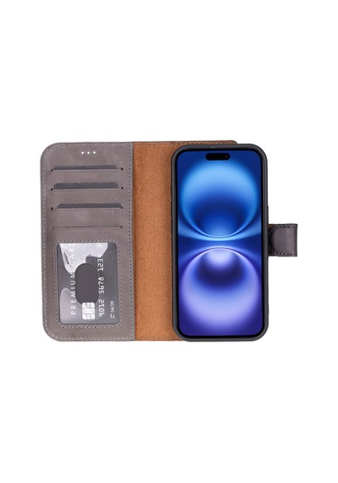 İphone 17 Leather Detachable Wallet Case