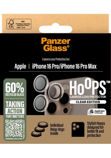Panzerglass Hoops Apple Uyumlu iPhone 16 Pro 16 Pro Max 17 Pro Şeffaf Kamera Lens Koruyucu