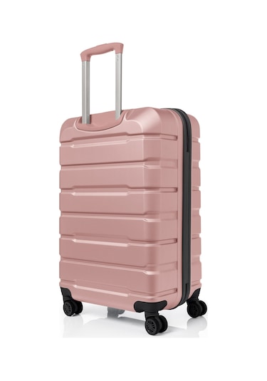 Unisex 4 Tekerli Kilitli Orta Boy Valiz Bavul Gülkurusu
