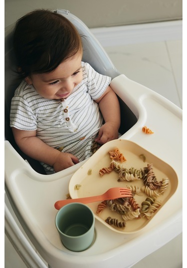 Kare Bebek Mama Tabağı 2'li Sage Green - Vanillia