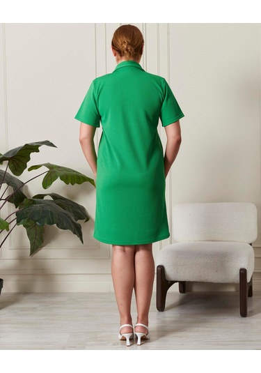 Fitilli Örme Kumaş Adelya Kısa Elbise-yeşil Yeşil