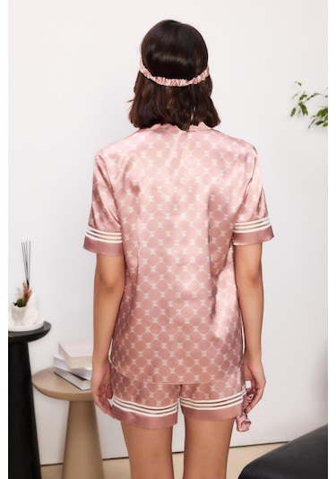 Pierre Cardin Brandy Saten Biyeli Kadın Pijama Şort Takımı 1325 Bronz
