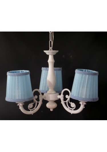 3 Lü Mavi Avize Abajur Seti Çocuk Odası Yatak Odası Avizesi