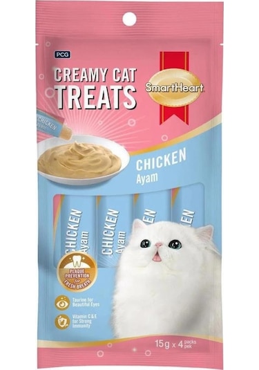 Smartheart Tavuklu Krema Kedi Ödülü 4 x 15 G