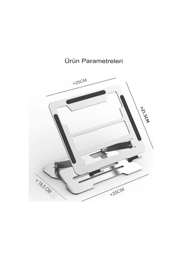 Çelik Düz Model Katlanır Laptop Standı Dizüstü Bilgisayar Tablet