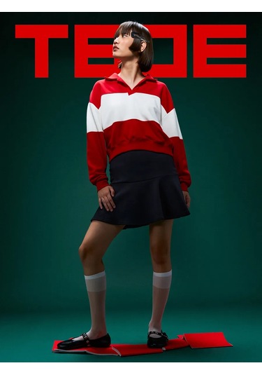 Tvoe Koşumasız Polo Sweatshirt Y2k 461822809 Kırmızı