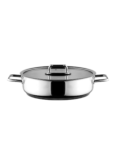 Aryıldız Colombus Metal Kulp Cam Kapak Basık Tencere - 24 Cm