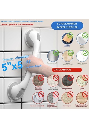 Maoyaya Yaşlılar Yaşlı Uyumlu Tuvalet Nl'aahcé Küvetler Küpyesi Kolları Kapma İnç İçin İçin İçin Hizmet Handikap Güvenlik Fayansları Emme Duşlar Duş Diğer Çubuklar Çubuğu Cam Banyo Ağır Ada 2pack 16 Ev Diğer