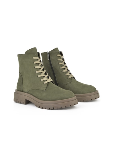 Ziya, Kadın Hakiki Deri Bot 143359z3052 Haki Haki