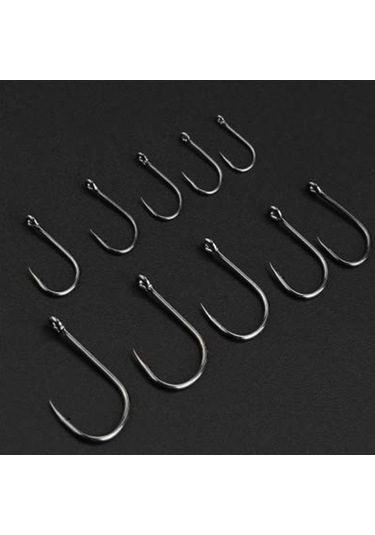 Moveevo 500 Adet Siyah/gold Metal Balık İğnesi Seti - 3-12 Numara 3-7:60 Adet, 8-12:40 Adet - Kaliteli Plastik Kutuda