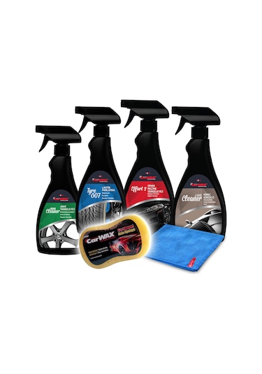 Carwax 4'lü Set (jant-lastik-reçine-kireç)