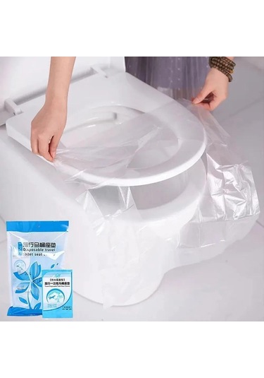 Periboia 10 Adet Biyobozulur Klozet Kapağı Poşeti Seyahat Tipi Ta Çok Renkli