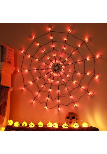 Cadılar Bayramı Led Su Geçirmez Dize Işık Cadılar Bayramı Örümcek Web Işık Pil/usb Uzaktan Tatil Işık Korku Perili Ev Sahne Dekor Sıcak Beyaz