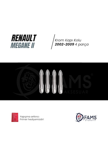 Renault Megane 2 Krom Kapı Kolu 4 Kapı 2002-2009 P.çelik Aksesuar