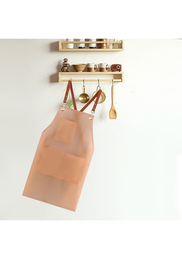 Homyl Pişirme Önlüğü Şef Yağ Geçirmez Önlük Çiçekçi Pembe Çoklu Cepler