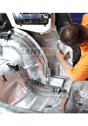 10 Adet 35x20cm Ziftli Oto Ses Su Yalıtım Pedi Folyolu Yapışkanlı