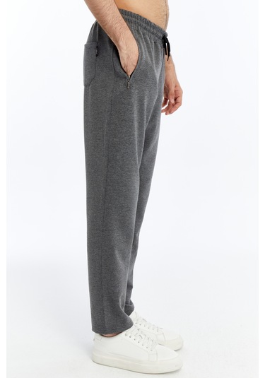 Axxel Erkek Gri Fermuar Cepli Düz Paça Eşofman Alt-p601 Gri