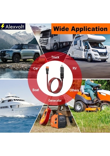 Xuweiwei 1.8m/6ft 12awg Sigara Çakmağı Erkek Xt60ı Dişi Bağlantı Kablosu Mat Kaplama Batarya Şarj Cihazı Uyumlu