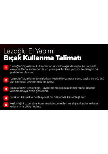 Mutfak Ekmek Sebze Meyve  Bıçak Seti 6ad Lazoğlu Sürmene Bilezikli