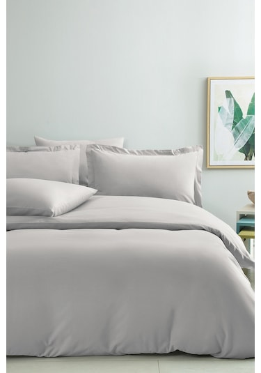 Puffy Naturalis Çift Kişilik Ranforce Yıkamalı Nevresim Takımı - Gri