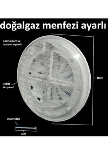 Ayarlı Menfez Havalandırma Aç Kapa Ayarlı Kapaklı Doğalgaz Cam Menfezi Bhl