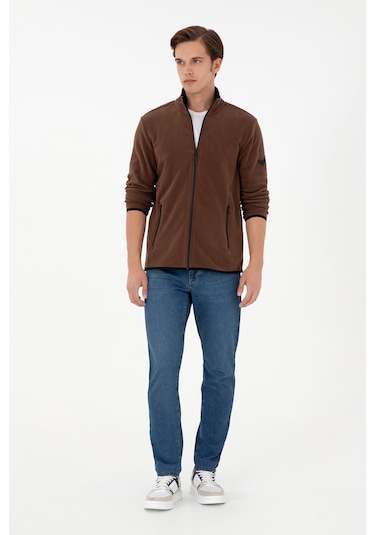 U.S. Polo Assn.  Erkek Kahverengi Basic Polar Hırka 50298066-VR029