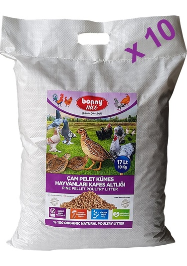 Bonnynice Bıldırcın Güvercin Süs Tavukları Kafes Altlığı 17 L  X10