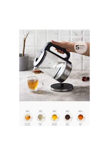 Karaca Cam 2205 Sıcaklık Ayarlı Su Isıtıcı 2200 W Kettle
