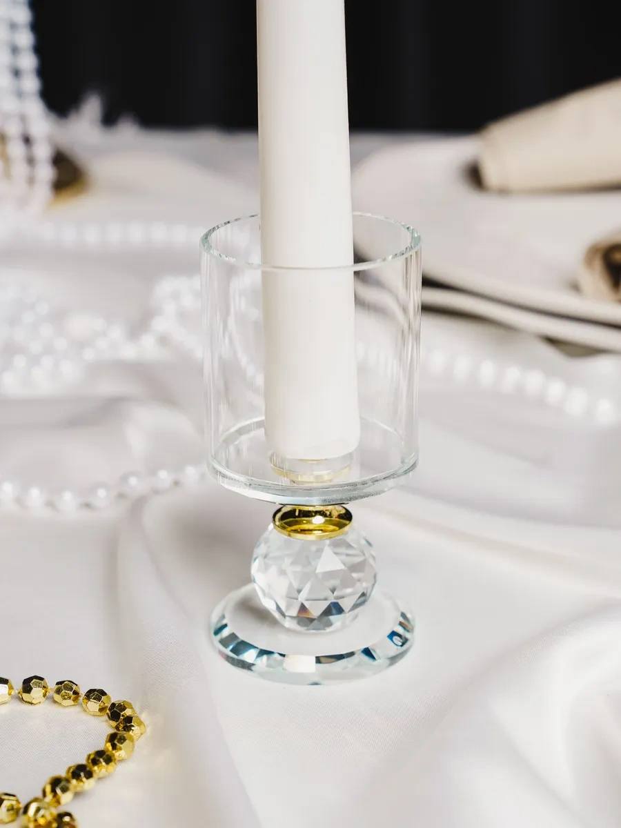 Simalend Mumlar İçin Cam Şamdan 17504418 Beyaz