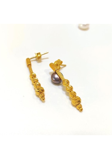 Altın Ürünler Kazze Zincirli Dorika Toplu Küpe