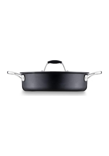 Jumbo New Moment Diamond Siyah Basık Tencere 26 Cm Siyah