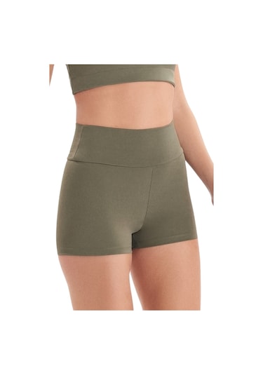 Josejuan Kadın Mini Spor Şort Tayt Yüksek Bel Sıkılaştırıcı 7400-haki Haki