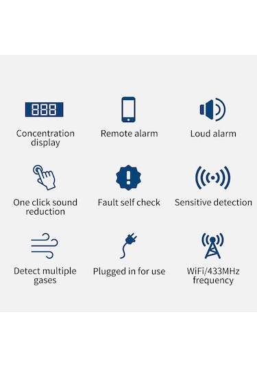 Kangvka Wifi İle Bağlı Doğal Gaz/biyogaz Tespit Cihazı, Akıllı Ev Gaz Sızıntı Alarmı, 80db Ses Uyarısı, Smart Life Uygulaması Entegre Edildi